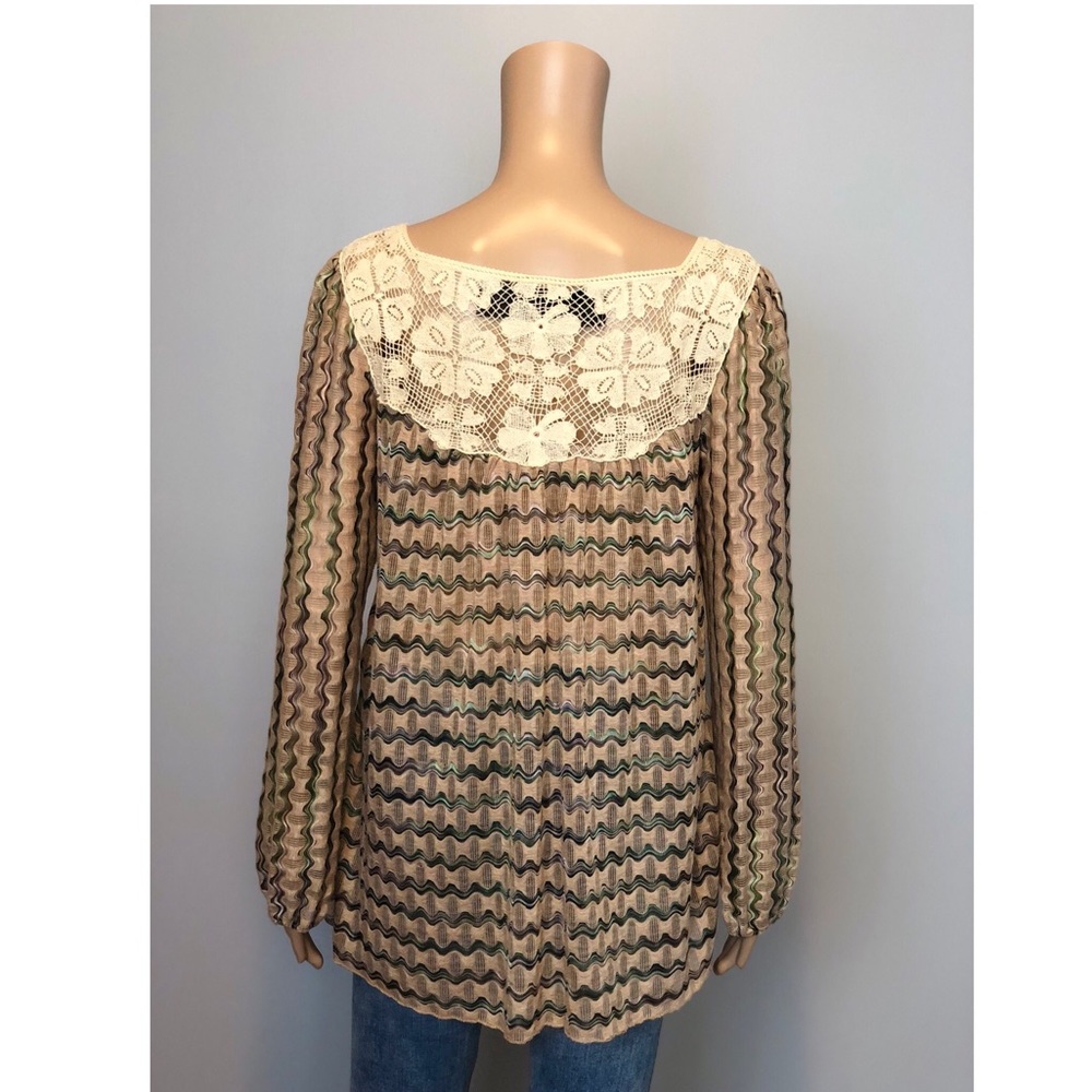 NEW ROMANTICS Free People beaded knit crochet top - Picture 3 of 6